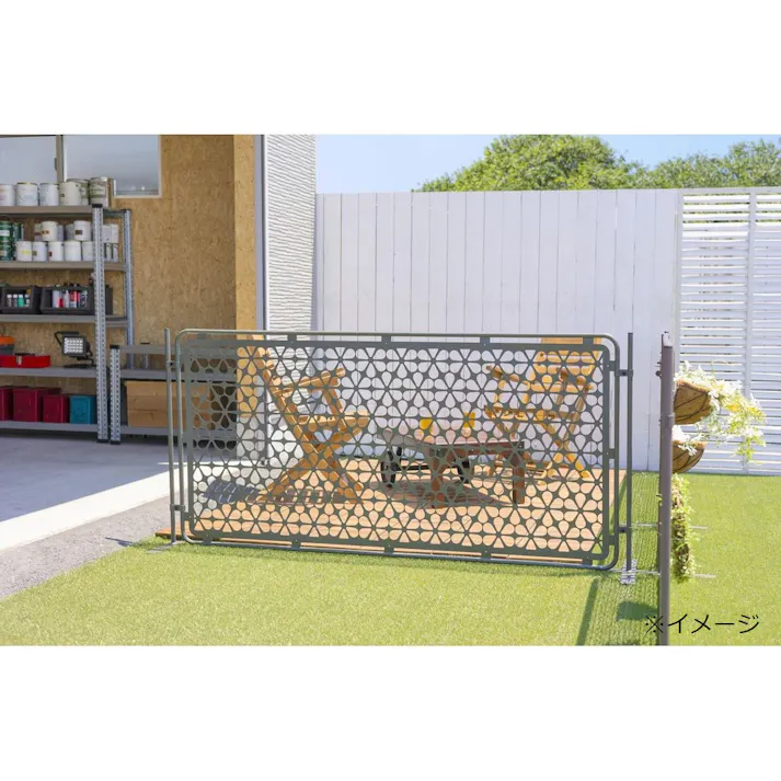 デザインフェンス フラワー ダークグリーン 90×180【SU】