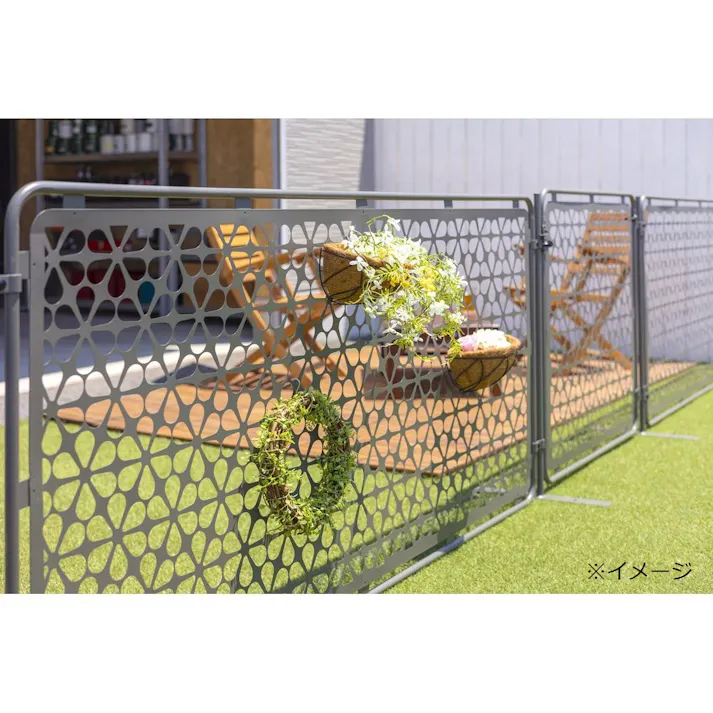 デザインフェンス フラワー ダークグリーン 90×180【SU】