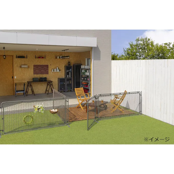 デザインフェンス ヘリンボーン ダークグリーン 90×180【SU】