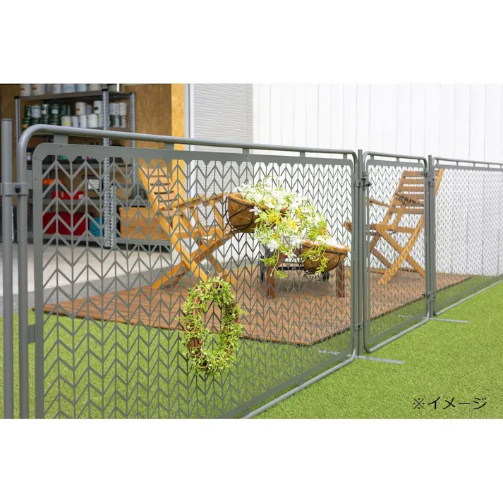 デザインフェンス ヘリンボーン ダークグリーン 90×180【SU】