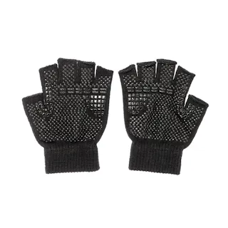 カインズ すべり止め付き のびのび手袋 ボツ指切 杢ブラック フリーサイズ