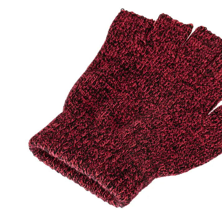 カインズ すべり止め付き のびのび手袋 ボツ指切 杢レッド フリーサイズ