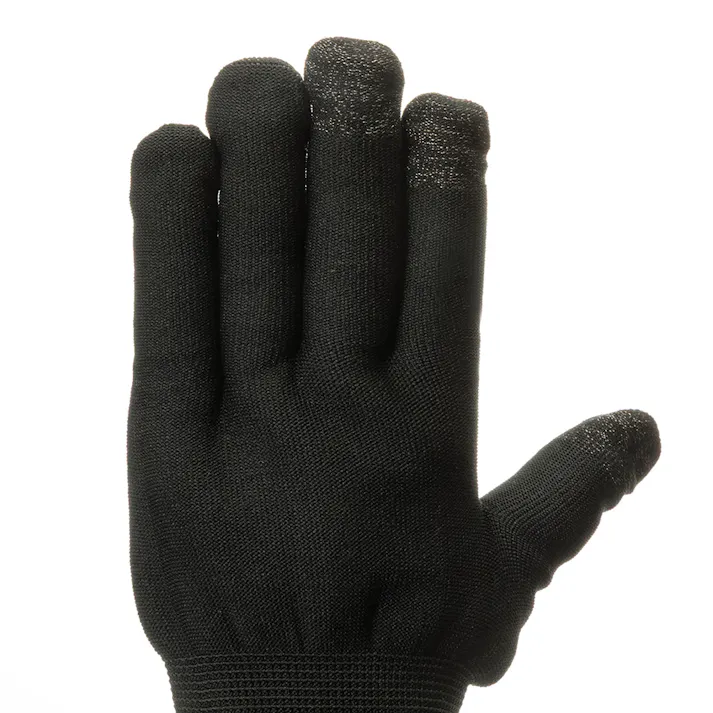 Hot fine タッチパネル対応 あったかタッチパネル裏起毛 むにゅ手袋 ブラック フリーサイズ