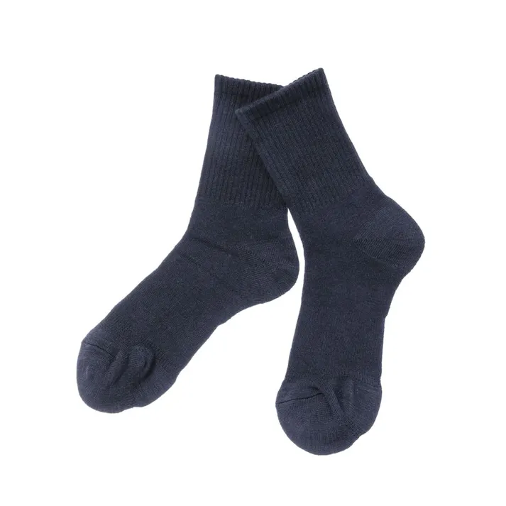 カインズ 紳士 耐久強度10倍 発熱 摩擦に強い 靴下 ハーフ丈 ディープブルー 25.0cm-27.0cm 3足組
