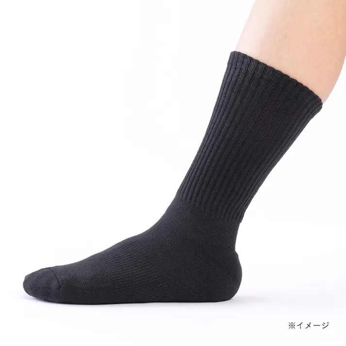カインズ 紳士 耐久強度10倍 発熱 摩擦に強い 靴下 クルー丈 ブラック 25.0cm-27.0cm 3足組