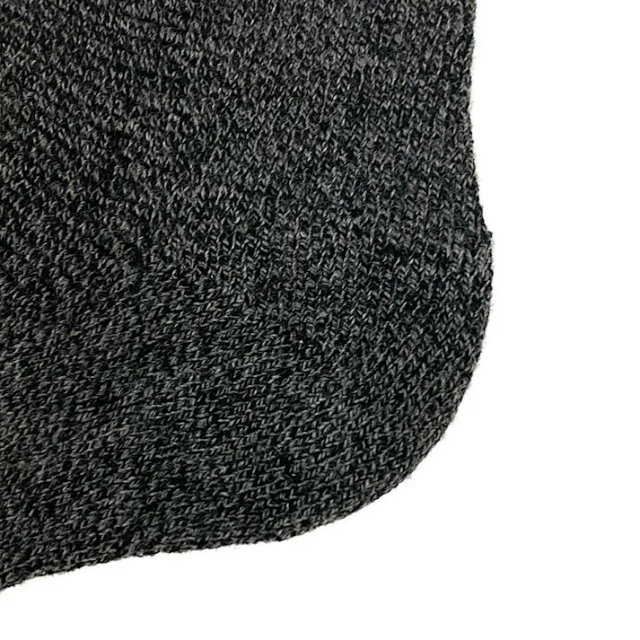 カインズ メリノウール靴下 保湿 保温 内側総パイル ミドル丈 杢ブラック 25.0-27.0cm