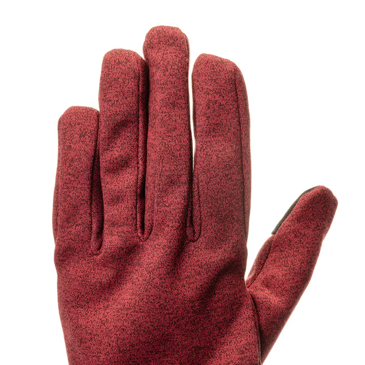 Hot fine タッチパネル対応 すべり止め付き防寒手袋 撥水 杢レッド L