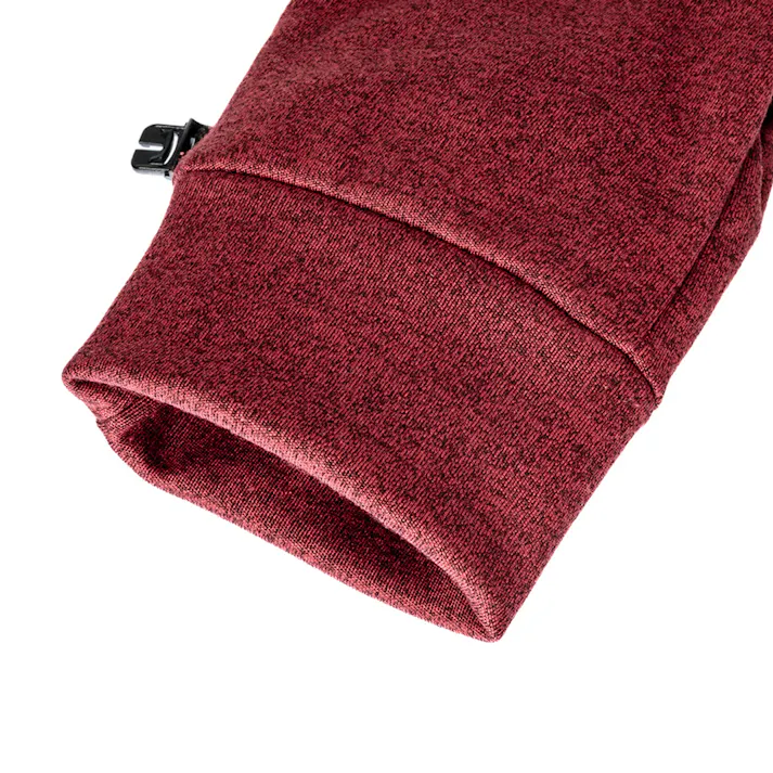 Hot fine タッチパネル対応 すべり止め付き防寒手袋 撥水 杢レッド L