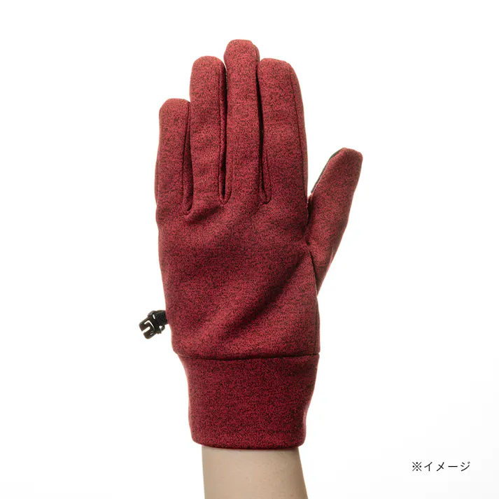 Hot fine タッチパネル対応 すべり止め付き防寒手袋 撥水 杢レッド L