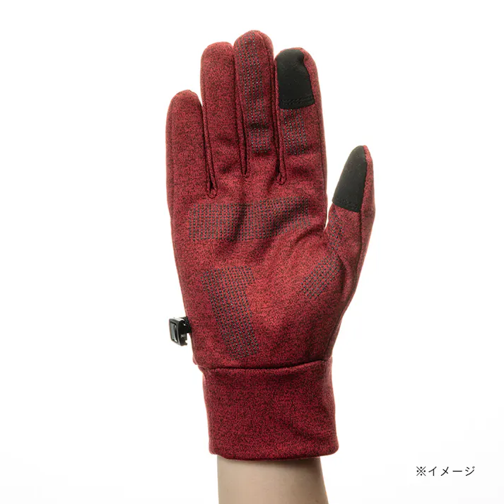 Hot fine タッチパネル対応 すべり止め付き防寒手袋 撥水 杢レッド L