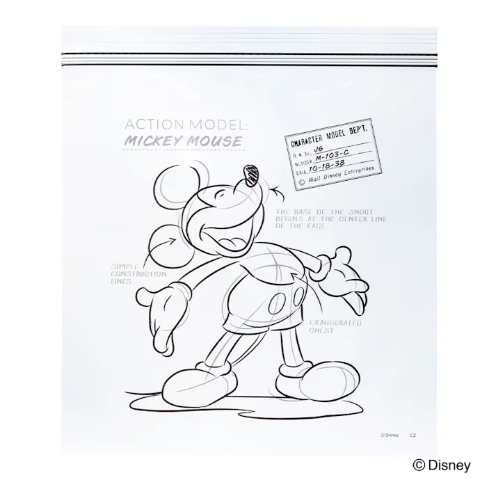 抗菌ダブルジッパーバッグ L ミッキーマウス 15枚入り