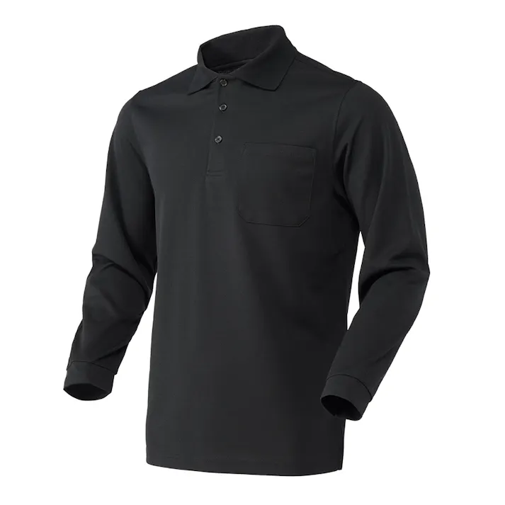 SPEED DRY さらっとした肌触りのポロシャツ 長袖 ブラック L