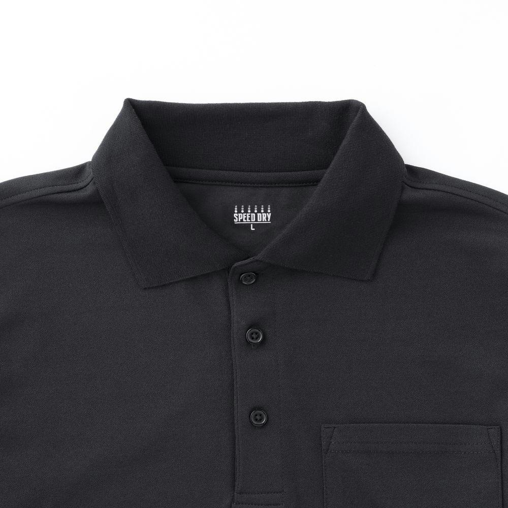 SPEED DRY さらっとした肌触りのポロシャツ 長袖 ブラック L