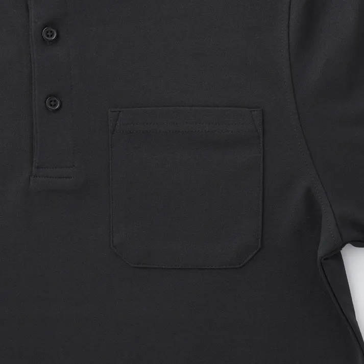 SPEED DRY さらっとした肌触りのポロシャツ 長袖 ブラック L