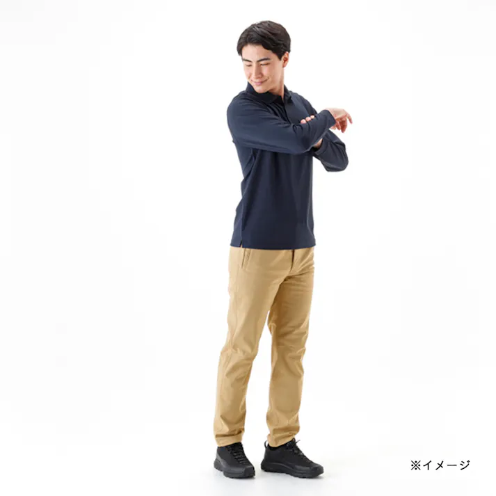 SPEED DRY さらっとした肌触りのポロシャツ 長袖 ネイビー M