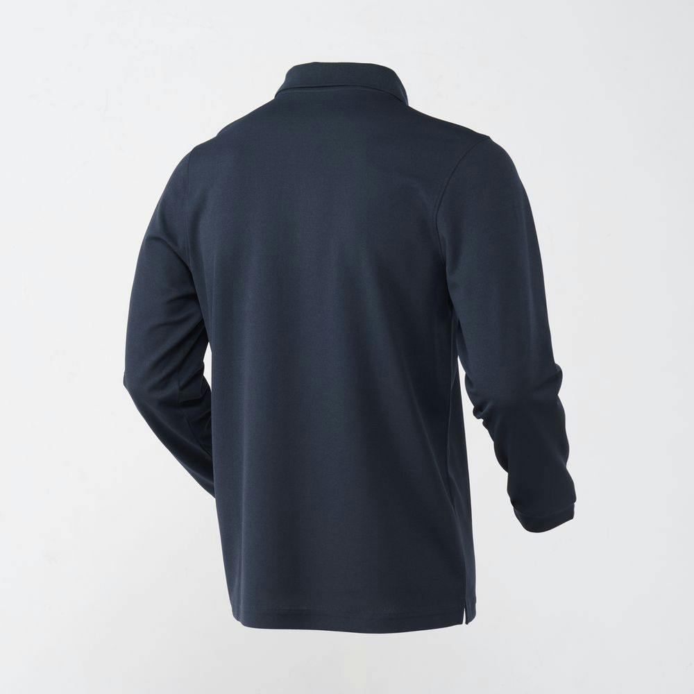 SPEED DRY さらっとした肌触りのポロシャツ 長袖 ネイビー L