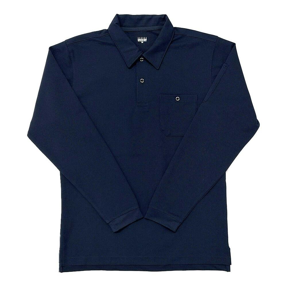 SPEED DRY ポケット付き ワークポロシャツ 長袖 ネイビー M | 作業着