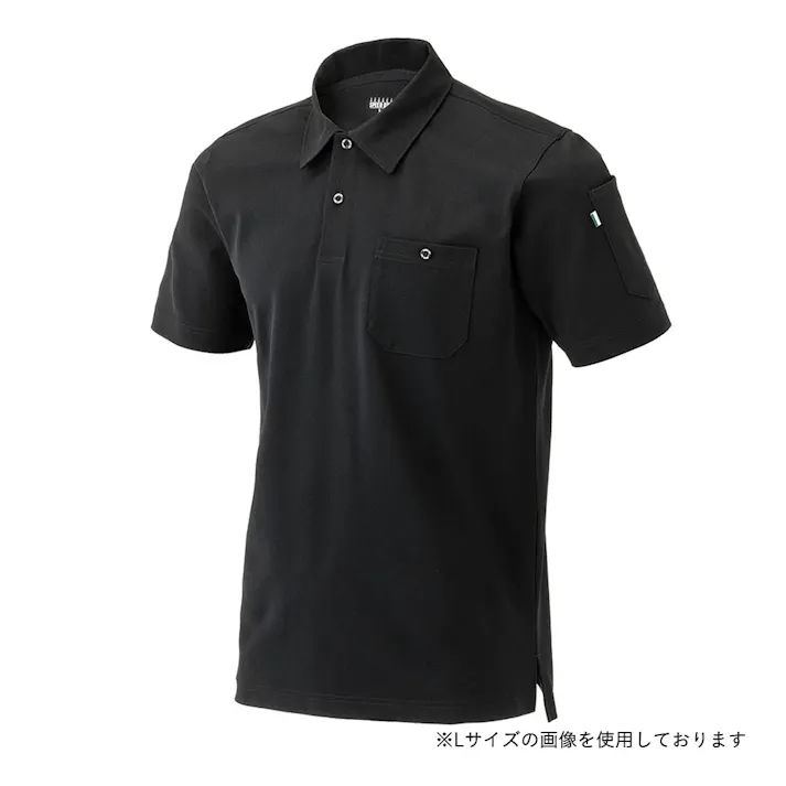 SPEED DRY ポケット付き ワークポロシャツ 半袖 ブラック LL