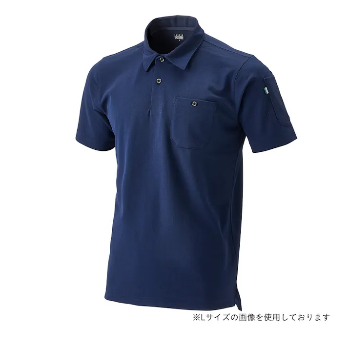 SPEED DRY ポケット付き ワークポロシャツ 半袖 ネイビー LL