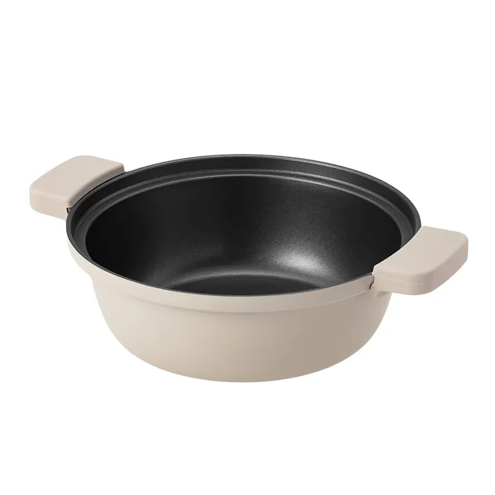 ガス火・IH対応 ミトンが要らない卓上鍋 20cm ベージュ