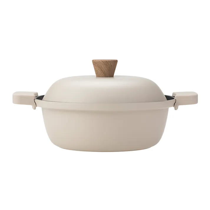 ガス火・IH対応 ミトンが要らない卓上鍋 20cm ベージュ