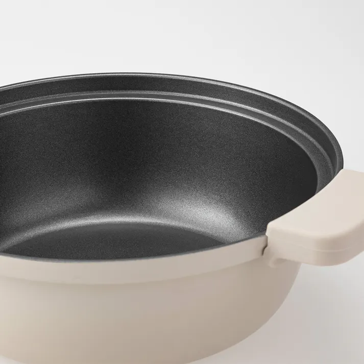 ガス火・IH対応 ミトンが要らない卓上鍋 20cm ベージュ