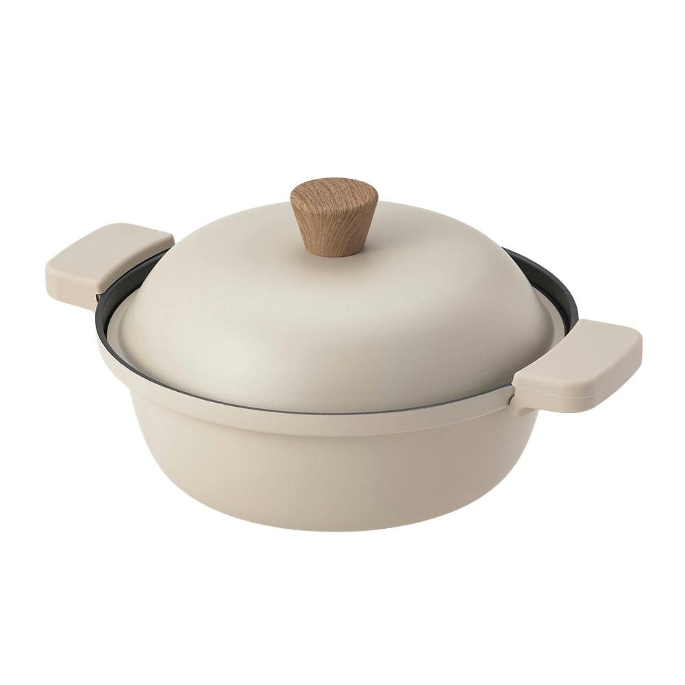 ガス火・IH対応 ミトンが要らない卓上鍋 20cm ベージュ | 鍋・やかん