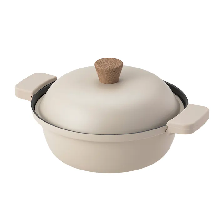 ガス火・IH対応 ミトンが要らない卓上鍋 20cm ベージュ