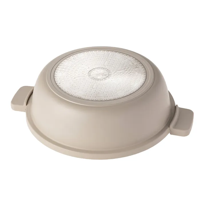 ガス火・IH対応 ミトンが要らない卓上鍋 27cm ベージュ