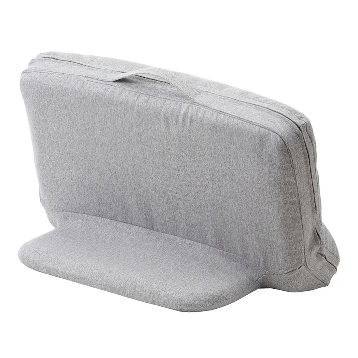 持ち手付カバー洗える背もたれイス Lepoco グレー 幅58cm 奥行36~42cm 高さ16~35cm リクライニング 枕 足置き 座椅子 座布団