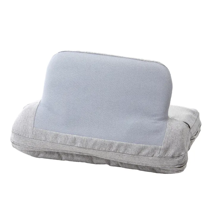 持ち手付カバー洗える背もたれイス Lepoco グレー 幅58cm 奥行36~42cm 高さ16~35cm リクライニング 枕 足置き 座椅子 座布団