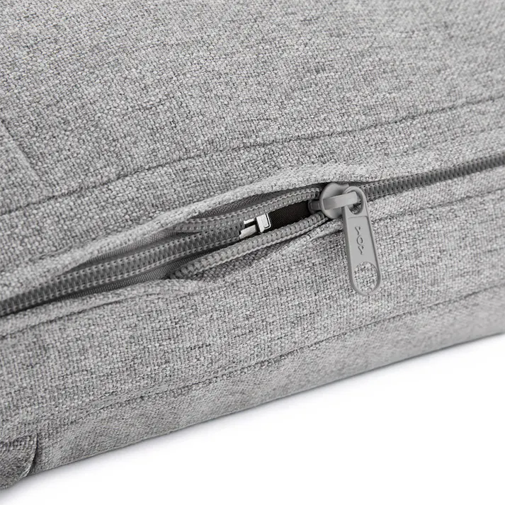 持ち手付カバー洗える背もたれイス Lepoco グレー 幅58cm 奥行36~42cm 高さ16~35cm リクライニング 枕 足置き 座椅子 座布団