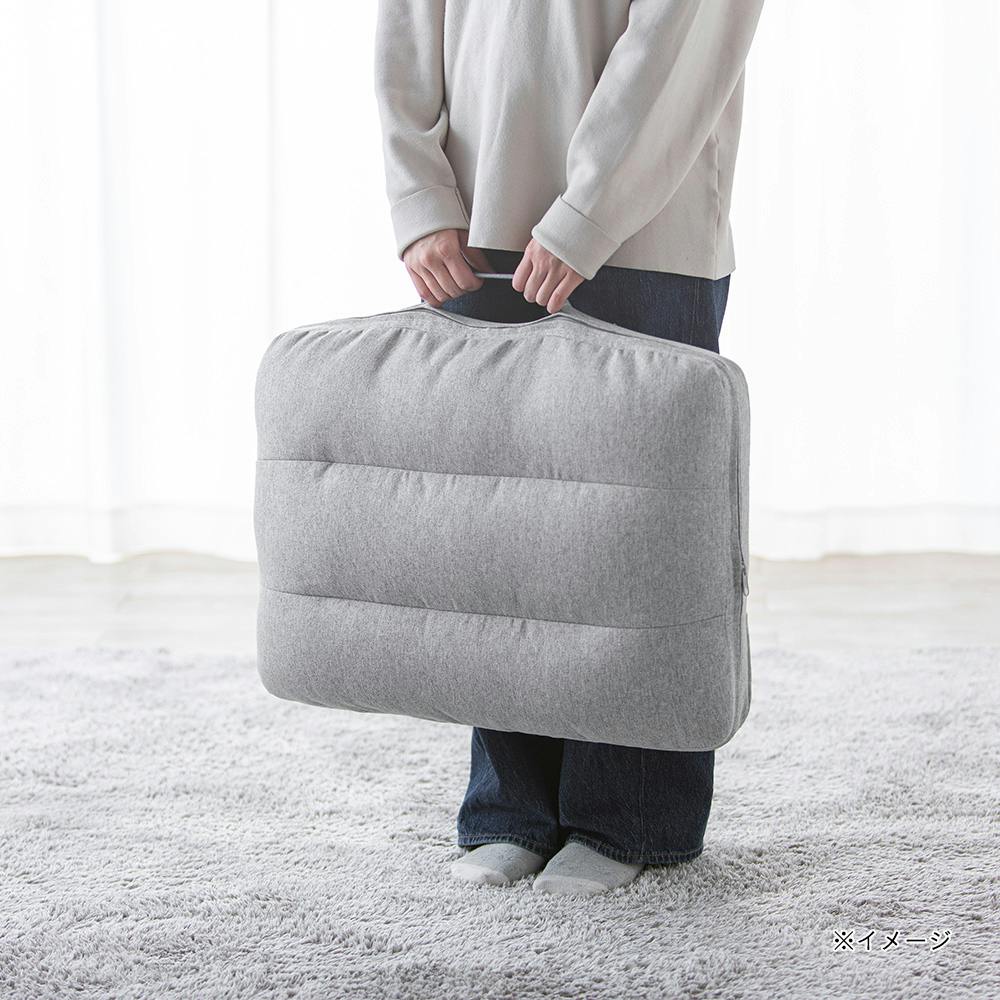 カインズ　 F-Lepoco グレー 座布団にもなる背もたれイス F-Lepoco グレー 幅58cm 奥行44