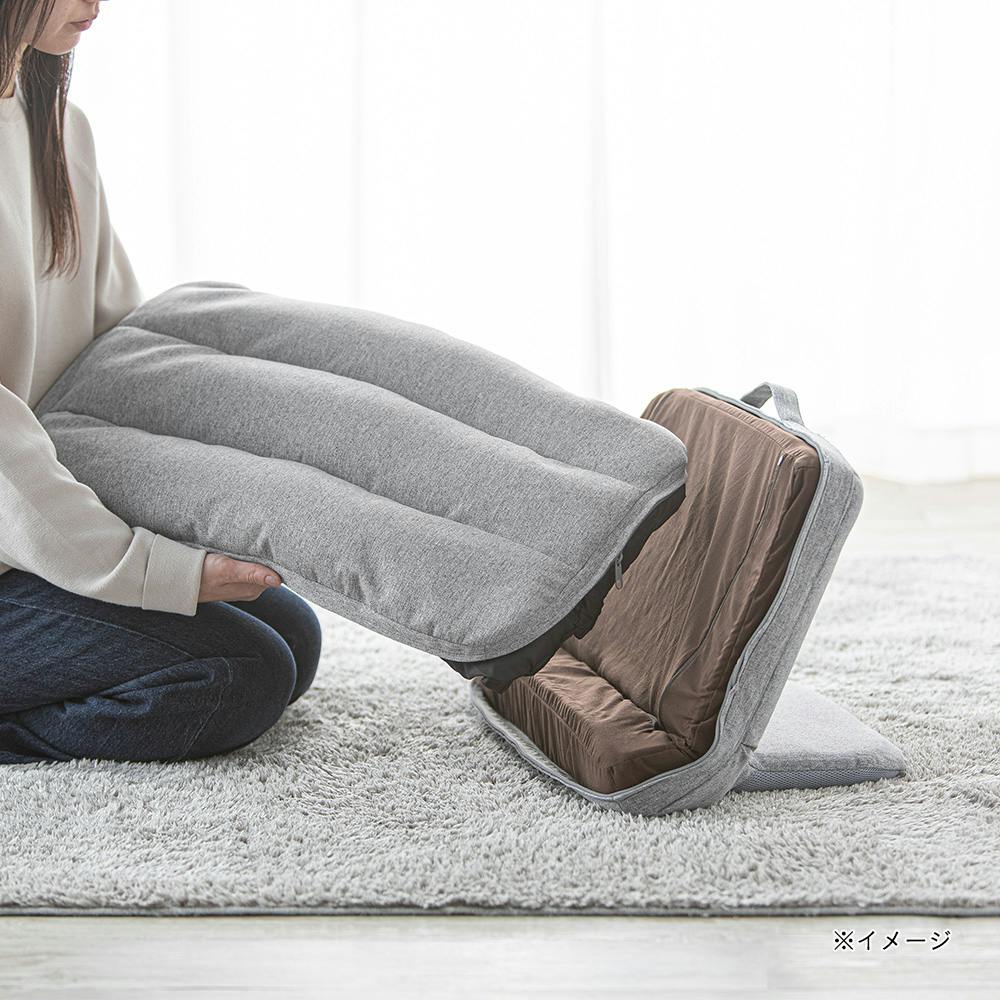 持ち手付カバー洗える背もたれイス Lepoco グレー 幅58cm 奥行36