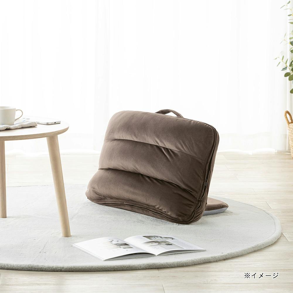 持ち手付カバー洗える背もたれイス Lepoco ブラウン 幅58cm 奥行36