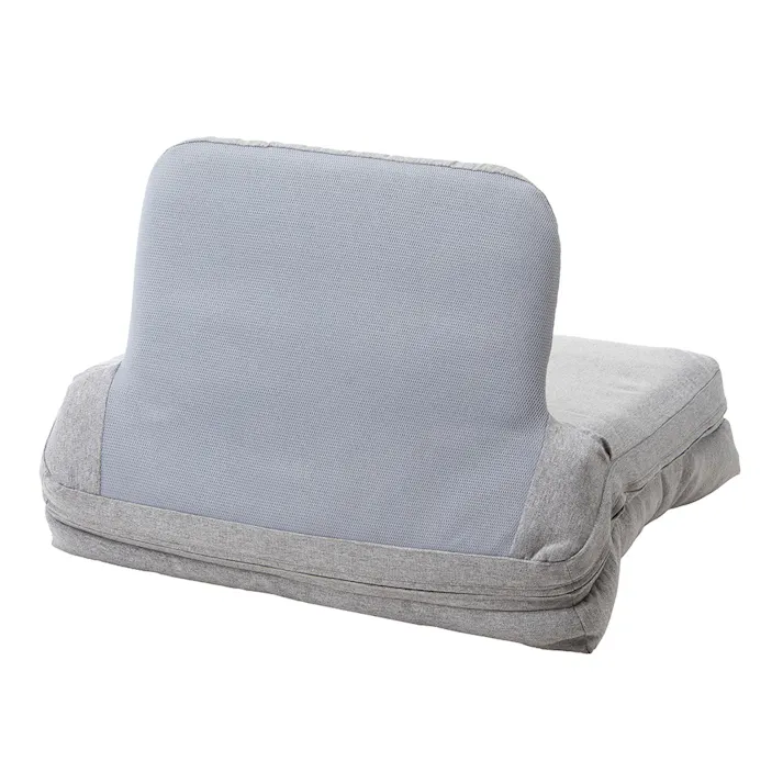 持ち手付カバー洗える背もたれイス FLepoco グレー 幅57cm 奥行44~57cm 高さ16~50cm リクライニング 枕 足置き 座椅子 座布団