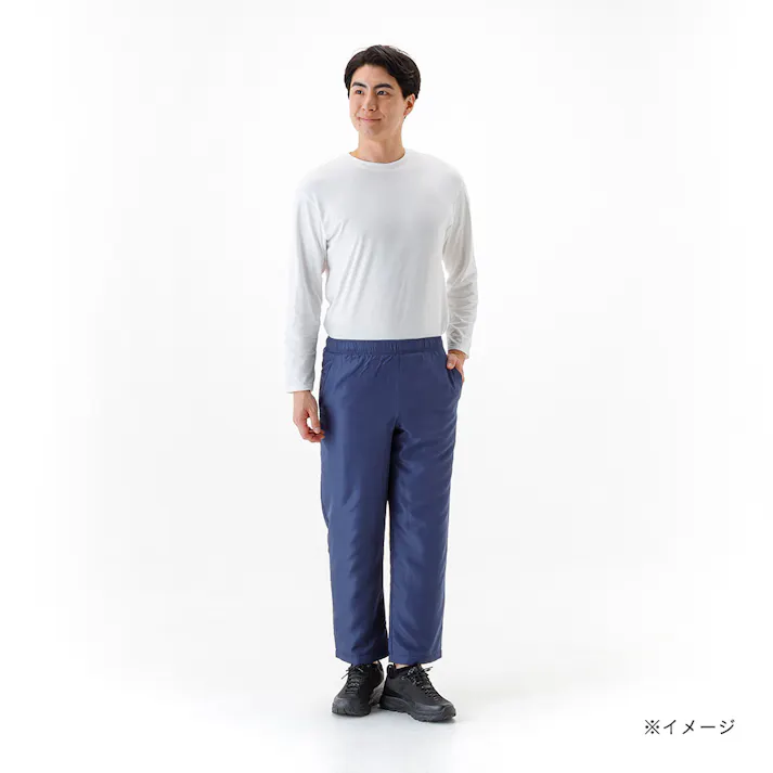Hot fine 裏フリースパンツ 裏面フリースであたたかい 保温 ネイビー M