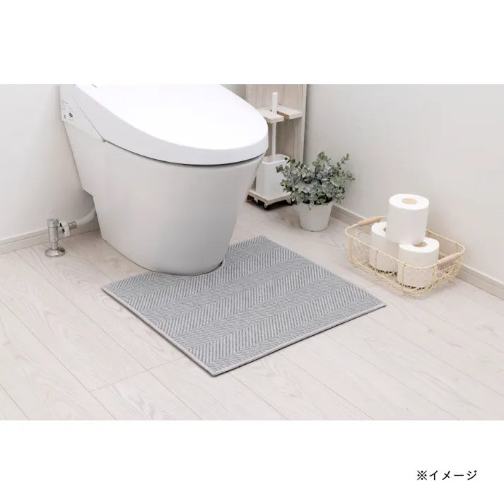 トイレマット ストライプグレー