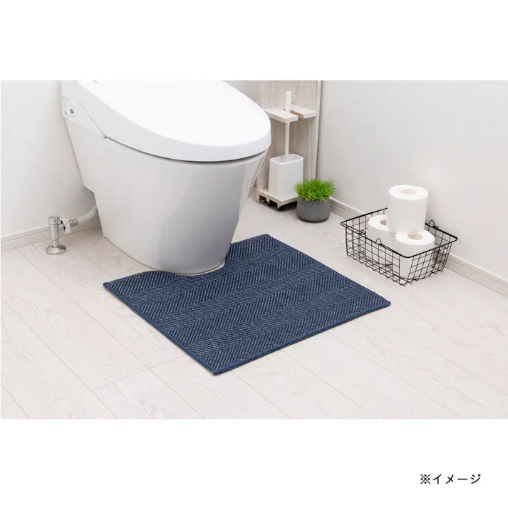 トイレマット ストライプネイビー