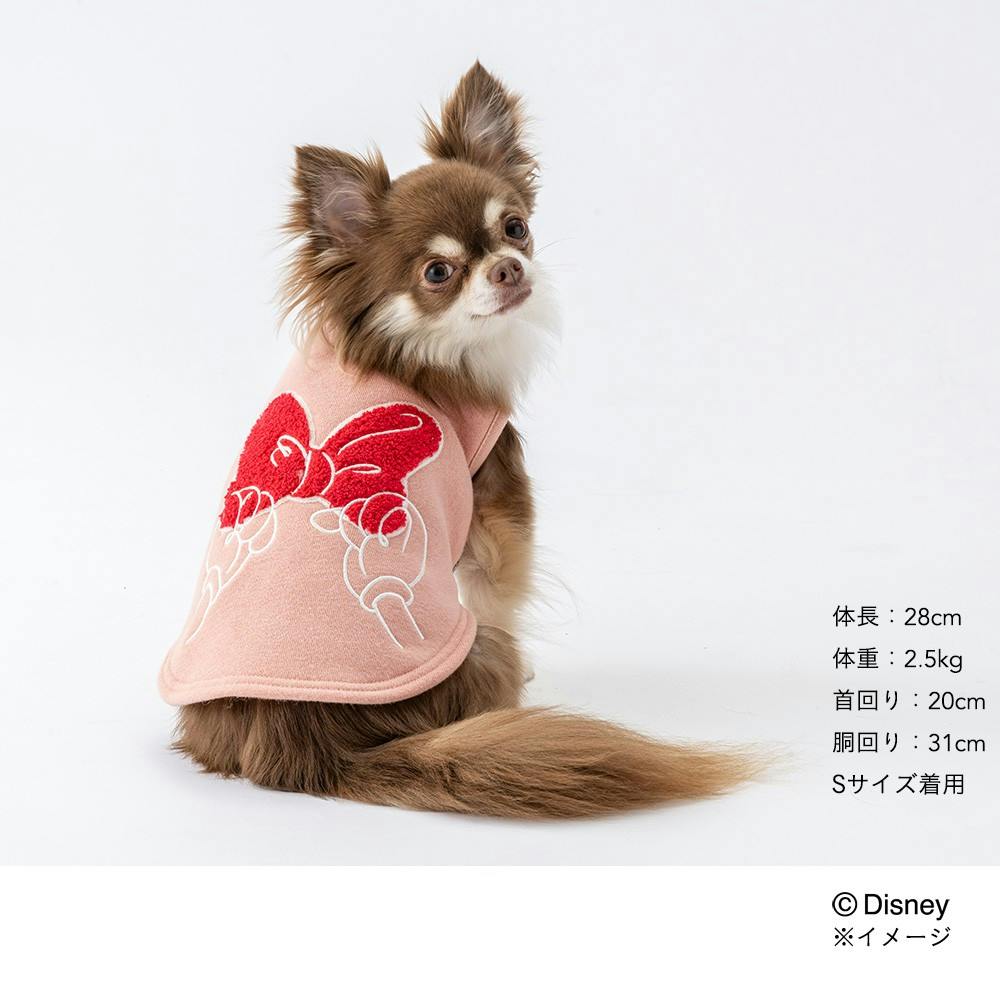 送料無料】裏起毛タンクトップ ピンク ミニーマウス Mサイズ ペット服