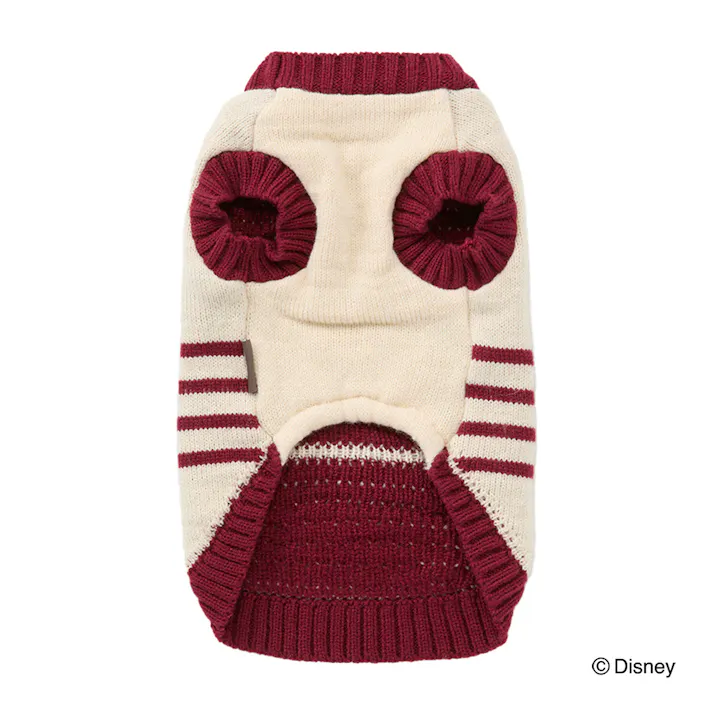 【送料無料】ボーダーニット レッド ミッキーマウス Mサイズ ペット服(犬の服)