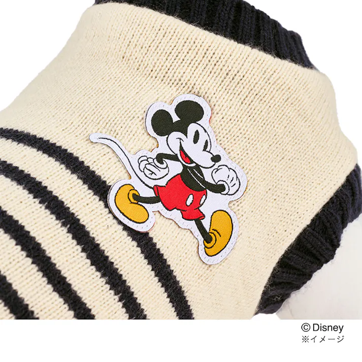 【送料無料】ボーダーニット ネイビー ミッキーマウス Mサイズ ペット服(犬の服)