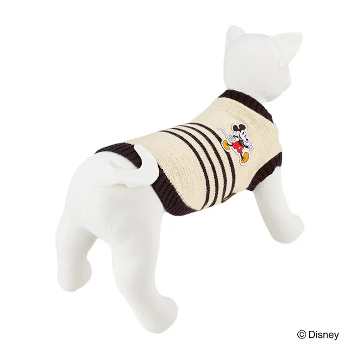 【送料無料】ボーダーニット ネイビー ミッキーマウス Mサイズ ペット服(犬の服)