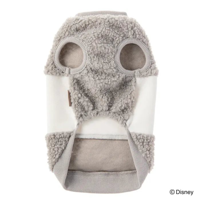 【送料無料】切り替えボアタンクトップ グレー チップ&デール Mサイズ ペット服(犬の服)