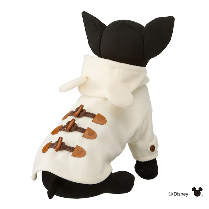 【送料無料】耳付コート アイボリー ミッキーマウス Mサイズ ペット服(犬の服)