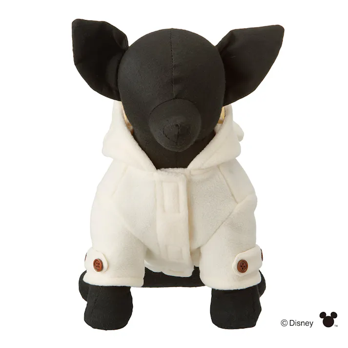 【送料無料】耳付コート アイボリー ミッキーマウス Lサイズ ペット服(犬の服)