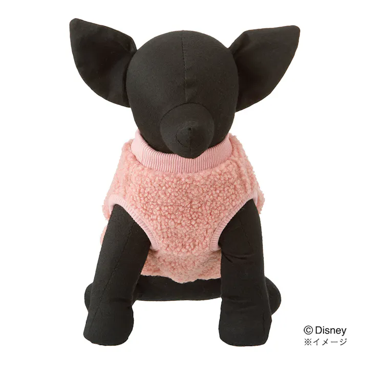 【送料無料】切り替えボアタンクトップ ピンク ミッキーマウス&ミニーマウス Sサイズ ペット服(犬の服)