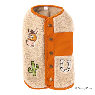 【送料無料】ボアベスト グレー ブルズアイ Lサイズ ペット服(犬の服)