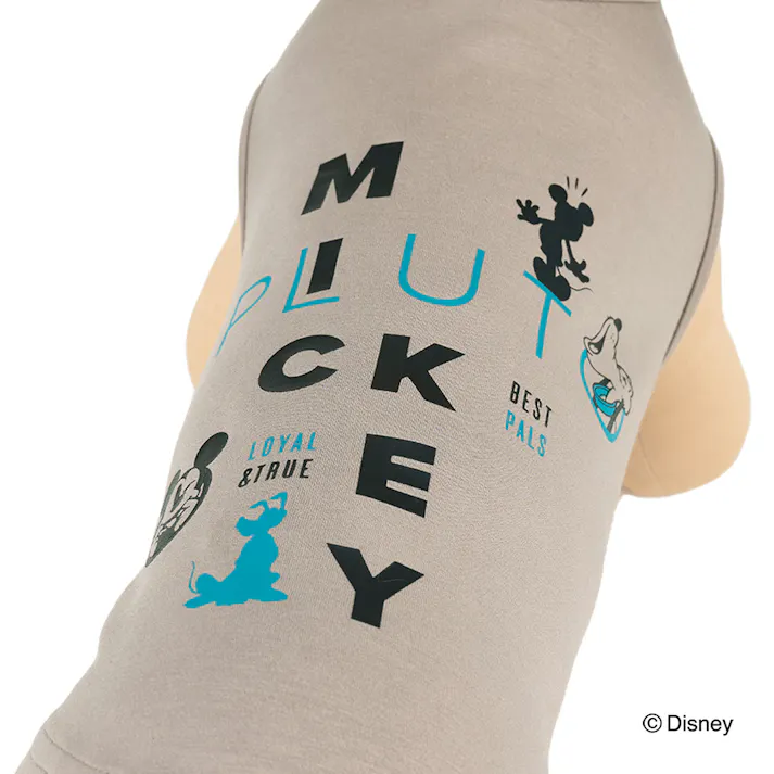 【送料無料】スウェットタンクトップ グレー ミッキーマウス&プルート Mサイズ ペット服(犬の服)