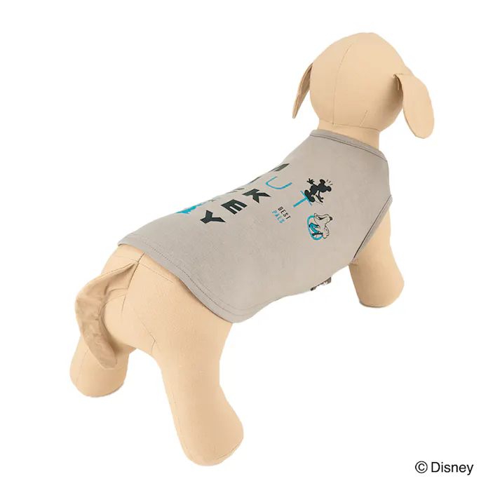 【送料無料】スウェットタンクトップ グレー ミッキーマウス&プルート Mサイズ ペット服(犬の服)